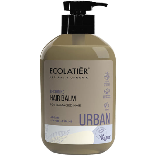 Restoring Hair Balm ECOLATIER,URBAN Series - For Damaged Hair with Anti-Pollution Effect - Natural Ingredients for Radiant Shine and a Healthy Look - 13.5 Fl Oz