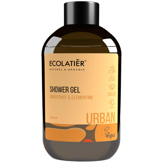 Grapefruit & Clementine Revitalizing Shower Gel ECOLATIER, URBAN Series - Enriched with Natural Extracts for an Unmatched Revitalizing Freshness Experience - 20.3 Fl Oz