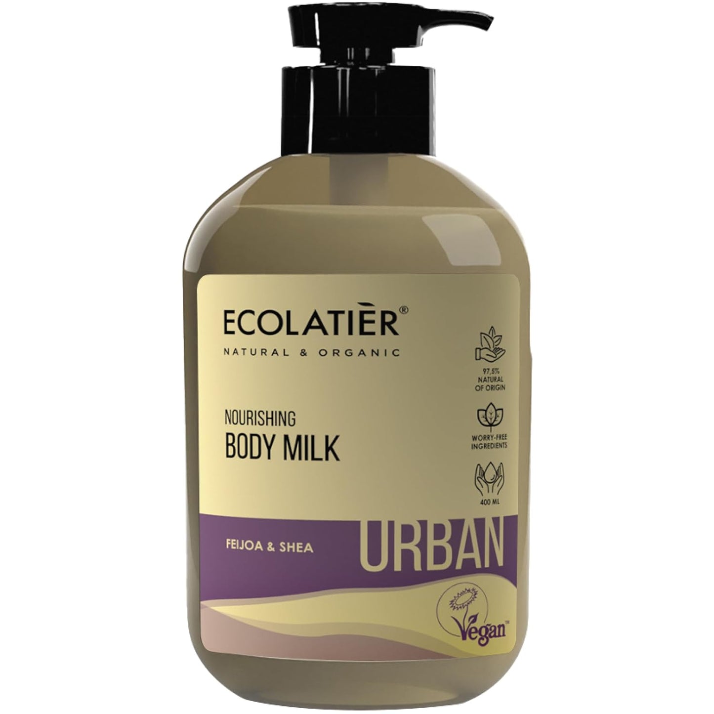 Rich Nourishing Body Milk ECOLATIER, URBAN Series - Deeply Hydrates and Provides a Natural Glow to the Skin, Shea Butter, Dragon’s Blood, Feijoa Extract - 13.5 Fl Oz