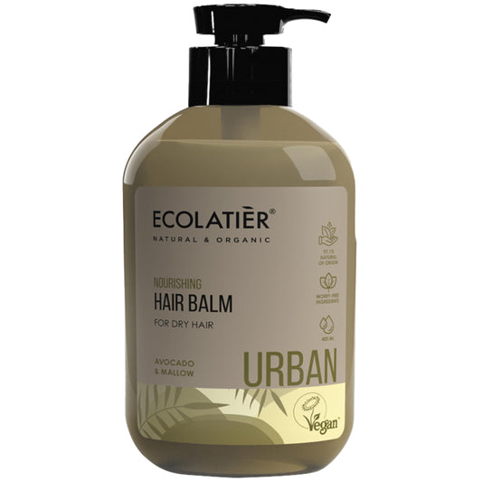 Nourishing Hair Balm for Dry Hair ECOLATIER, URBAN Series - Formulated with Natural Ingredients to Provide Care, Radiant Shine and Overall Health - 13.5 Fl Oz