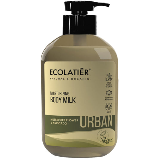 Hydrating Body Milk ECOLATIER, URBAN Series - Enriched with Natural Extracts, This Formula Nourishes & Softens Skin, Enhancing Its Texture and Appearance - 13.5 Fl Oz