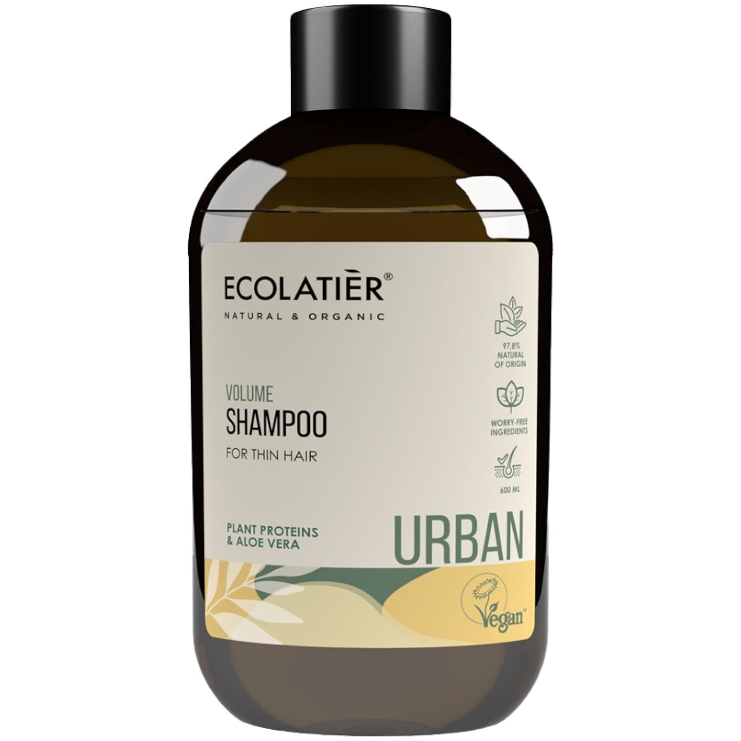 Enhanced Volume Shampoo for Fine Hair ECOLATIER, URBAN Series - Expertly Designed to Boost Fullness & Promote a Healthy Look with Rich Natural Ingredients - 20.3 Fl Oz