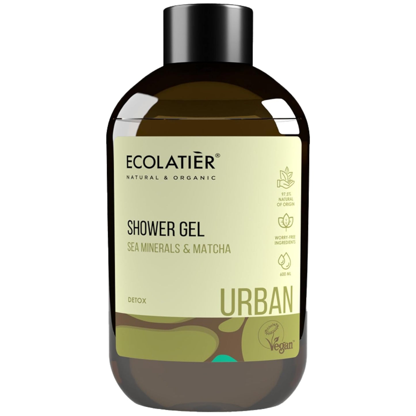 Shower Gel, Sea Minerals & Matcha, URBAN Series ECOLATIER - Energizing and Revitalizing Cleansing Experience with Natural Extracts for Vibrant Skin - 20.3 Fl Oz