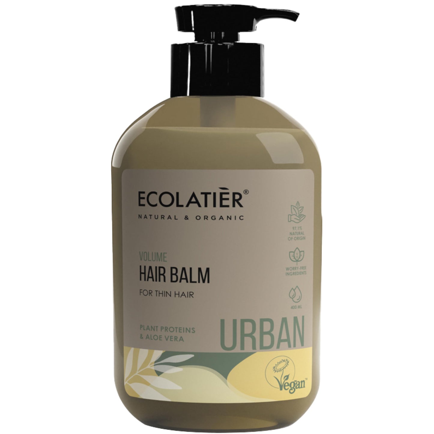 Volume Boosting Hair Balm for Fine Hair ECOLATIER, URBAN Series - Crafted with Anti-Pollution Benefits for Amplifying Natural Shine & Strengthening Hair - 13.5 Fl Oz