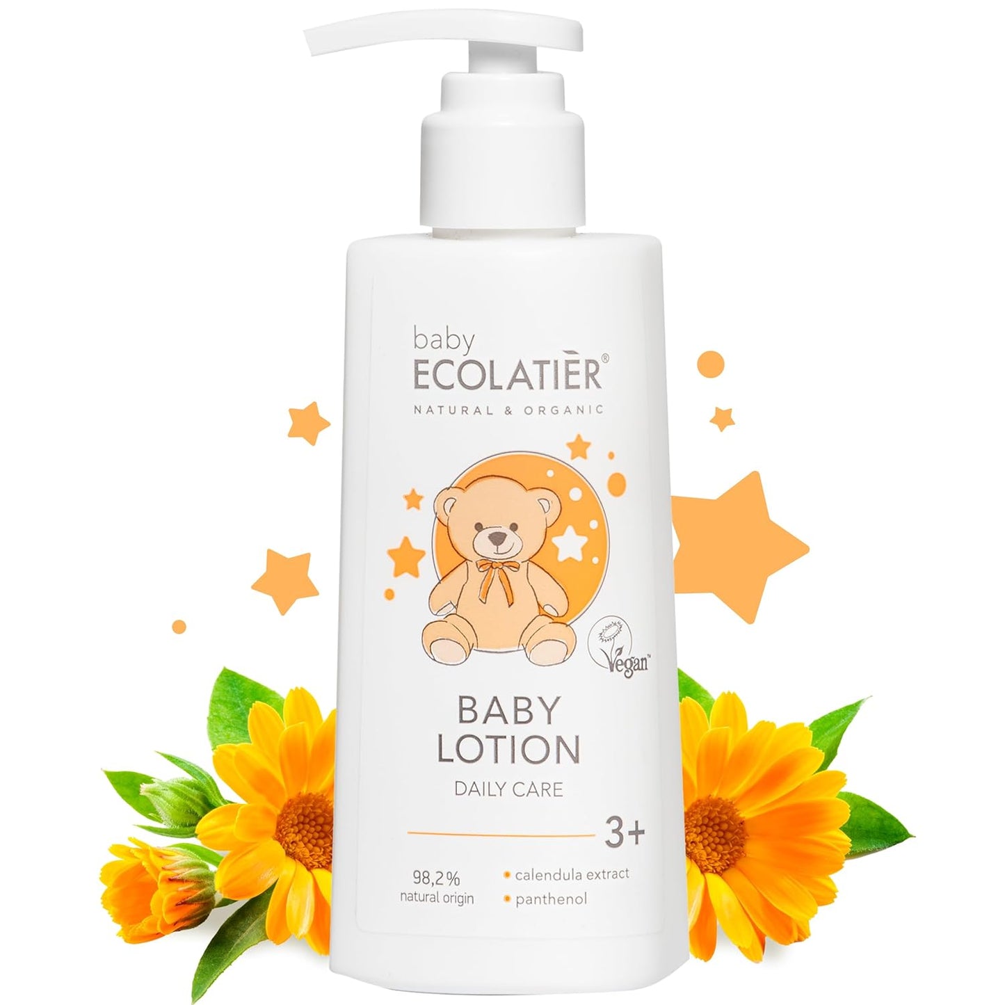 Moisturizing Baby Lotion for Daily Care, Suitable for 3+, 150ml - Calendula Extract & Panthenol, 98.2% Natural, Vegan baby lotion for newborn - Protects and Hydrates - 5.1 Fl Oz