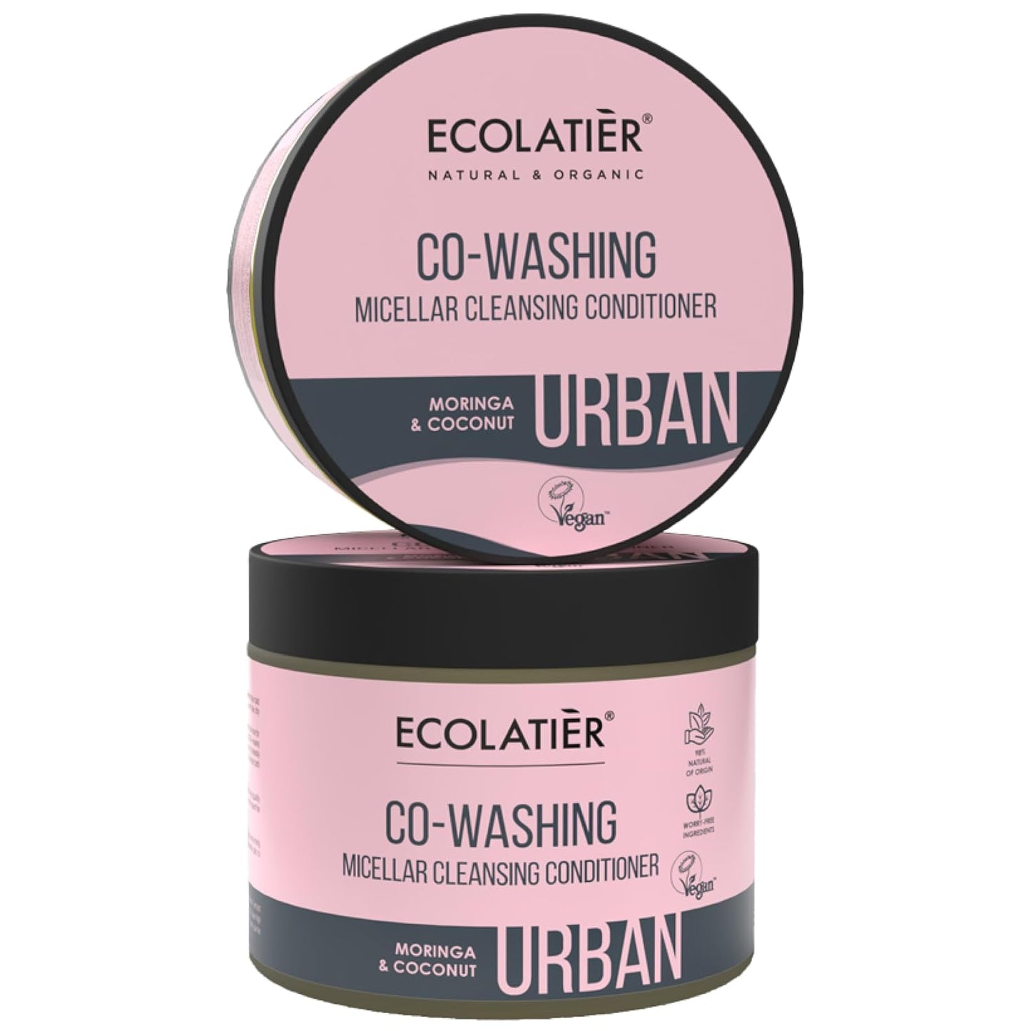 Co-Washing Micellar Cleansing Conditioner ECOLATIER®, URBAN Series - Specially Formulated for Gentle Care and Protection, Ideal for Dry Hair Types - 12.9 Fl Oz