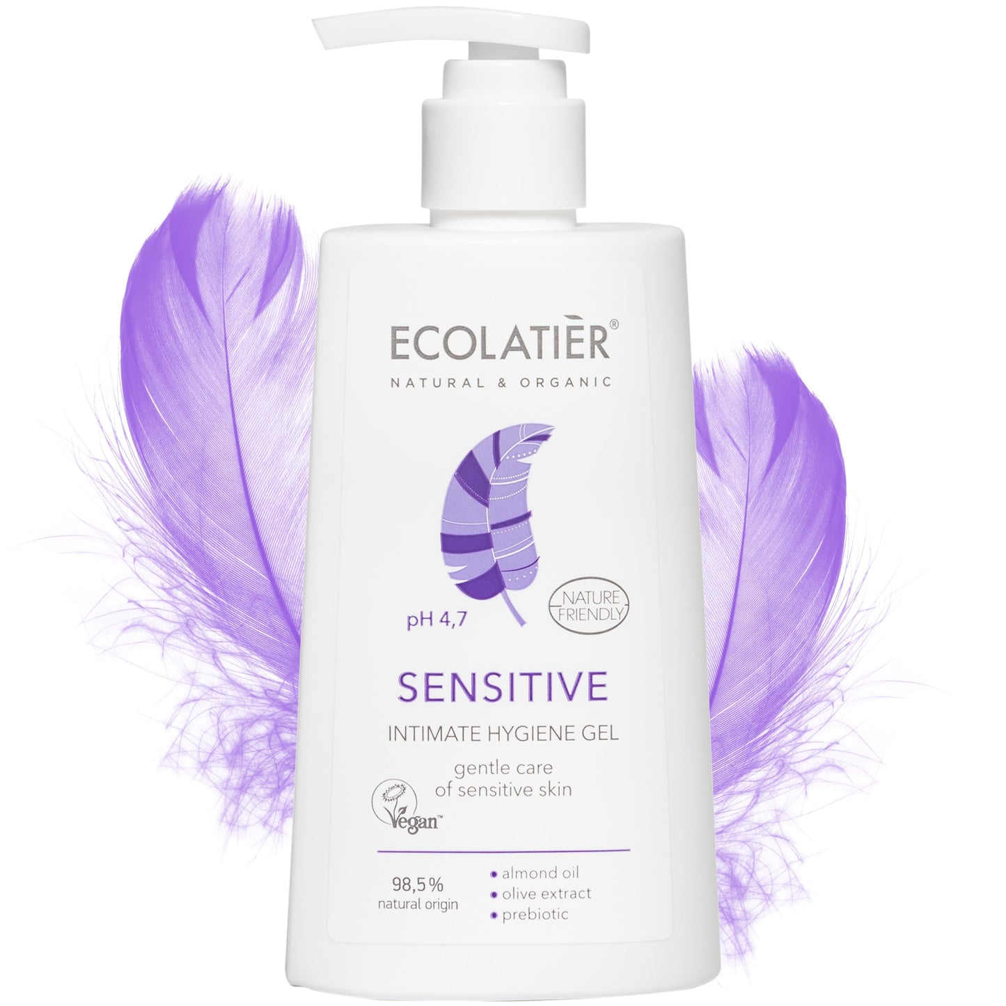 Sensitive Intimate Hygiene Gel, 250ml — Vegan Certified, 98.5% Natural Ingredients - Feminine care designed for Sensitive Skin, Gentle Daily Intimate Care, ph balance feminine wash. - 8.5 Fl Oz